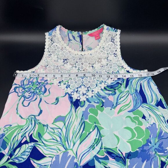 Lilly Pulitzer Women’s Nala Soft Floral w/ Lace Party Shift Dress Sz 0 - Picture 9 of 9